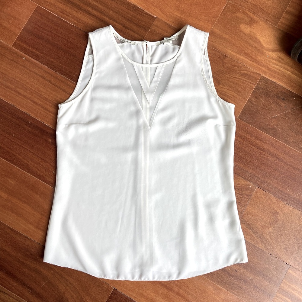 Scotch & Soda White Sleeveless Blouse, Petite